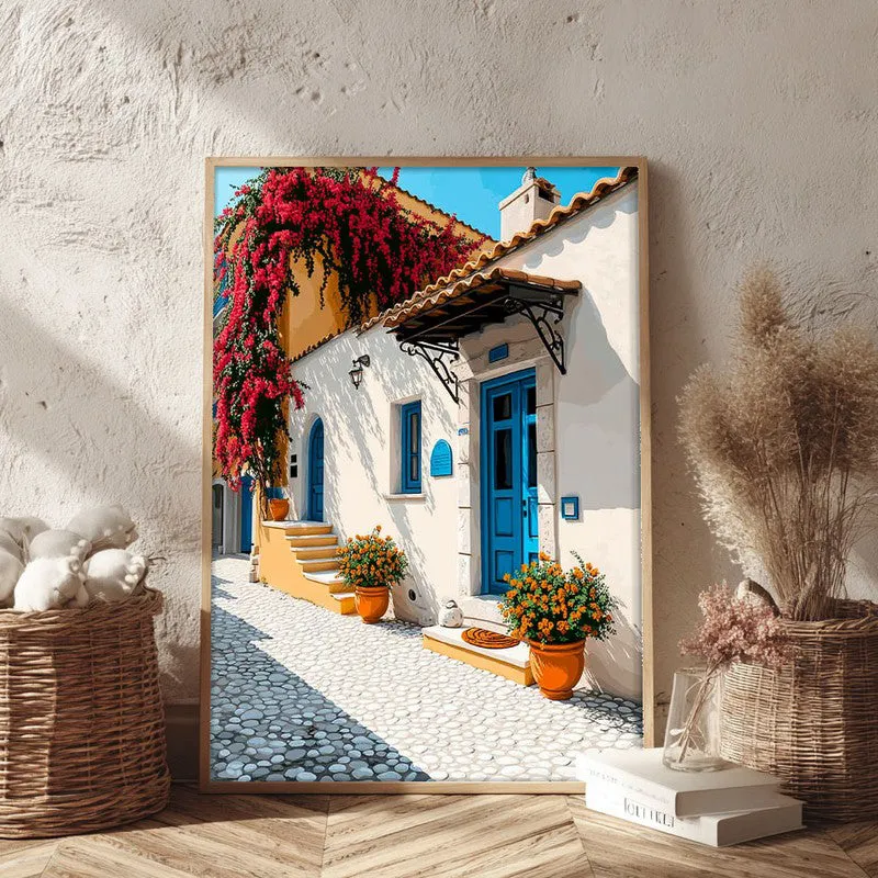 Azureway Canvas Wall Painting - Brown Frame media 3