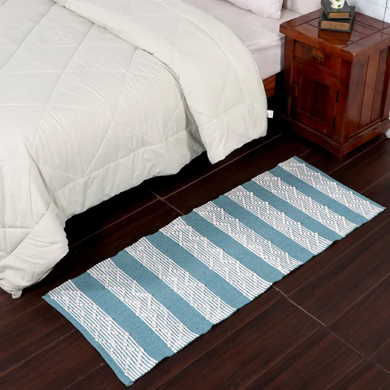 Weavax Cotton Runner Rug - Light Blue media 3