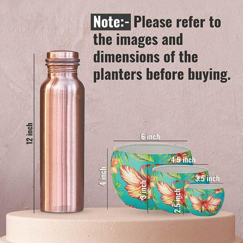 Hibiscus Handcrafted Planter - Set Of Three media 9