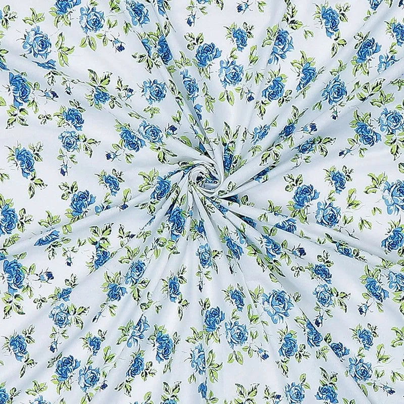 Monte Carlo Fleurish Cotton Bedsheet (White,Blue) - 104 TC media 9