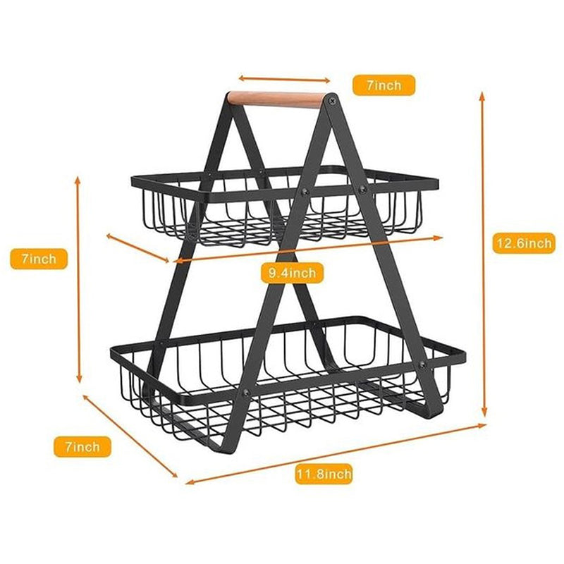Fresh 2 Tier Metal Fruit Basket media 8