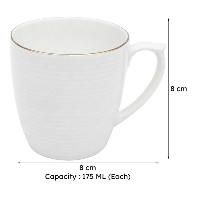 Neka Bone China Tea Cup (175 mL Each) -  Set of Six media 6