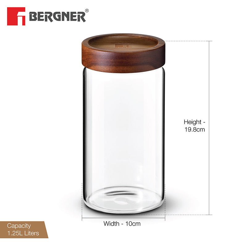 Bergner Crystal Seal Airtight Glass Storage Jar - 1250 mL media 7