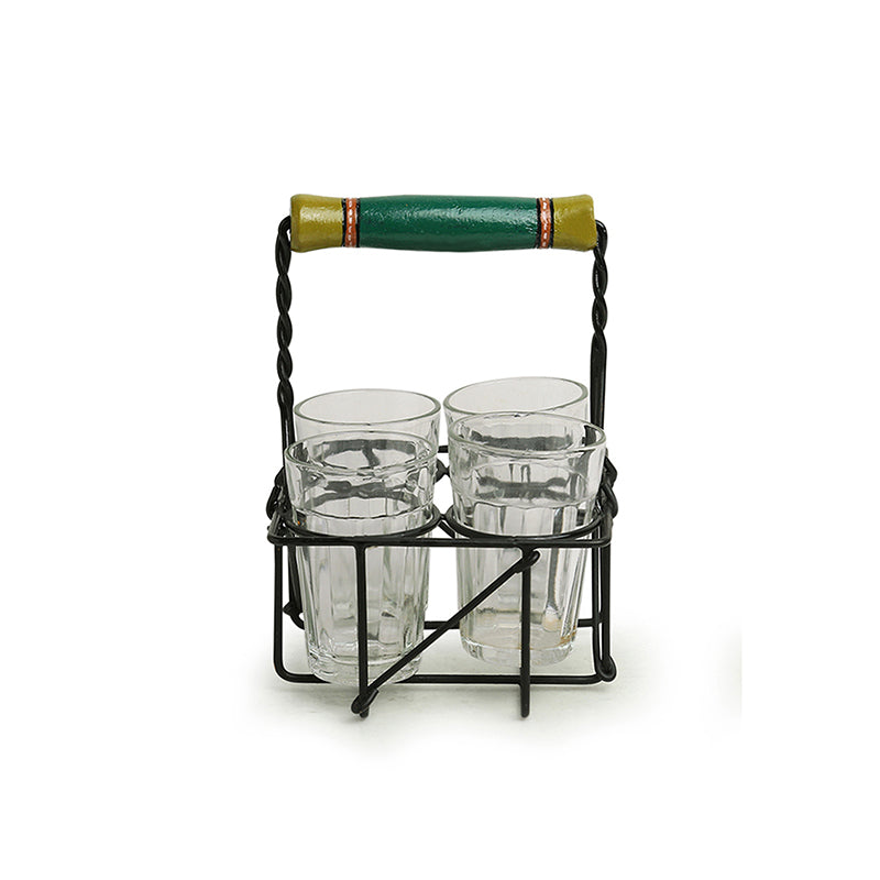 Tapri Tales Cutting Chai Glass With Iron Stand (120 mL) - Five Piece Set media 4
