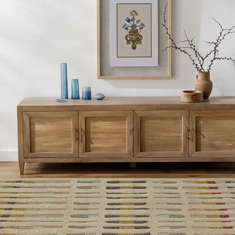 Iros Hand Tufted Geometric Wool & Nylon Carpet - Beige media 7