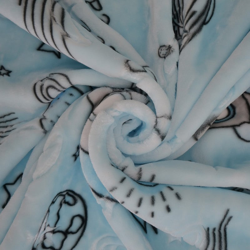Stellio Cartoon Woolen Kids  Blanket (Blue) - 350 GSM media 5
