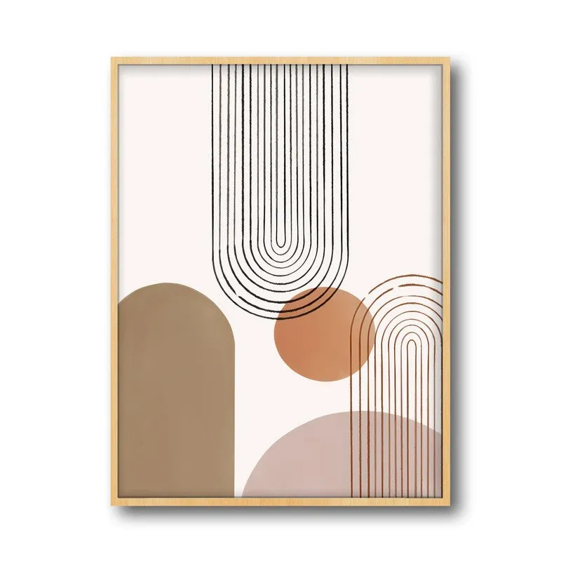Balanced Arches Canvas Wall Painting With Brown Frame media 3