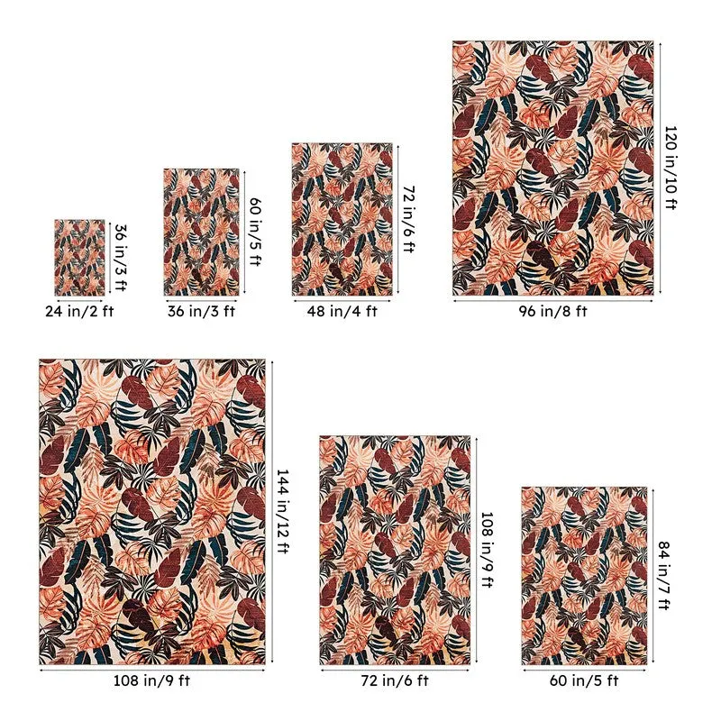 Aiden Tropical Carpet - Maroon - 13
