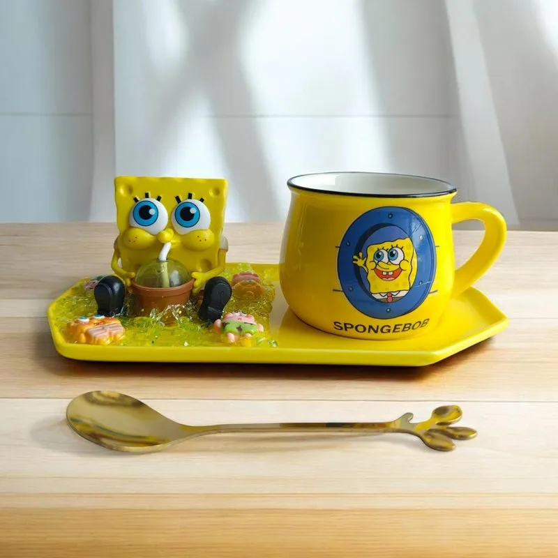 Splash SpongeBob Ceramic Coffee Mug With Tray (180 mL) - 3