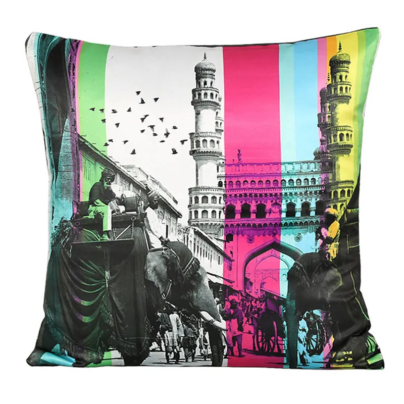 India Circus Desi Pop Printed Satin Cushion Cover - Set Of Five media 5