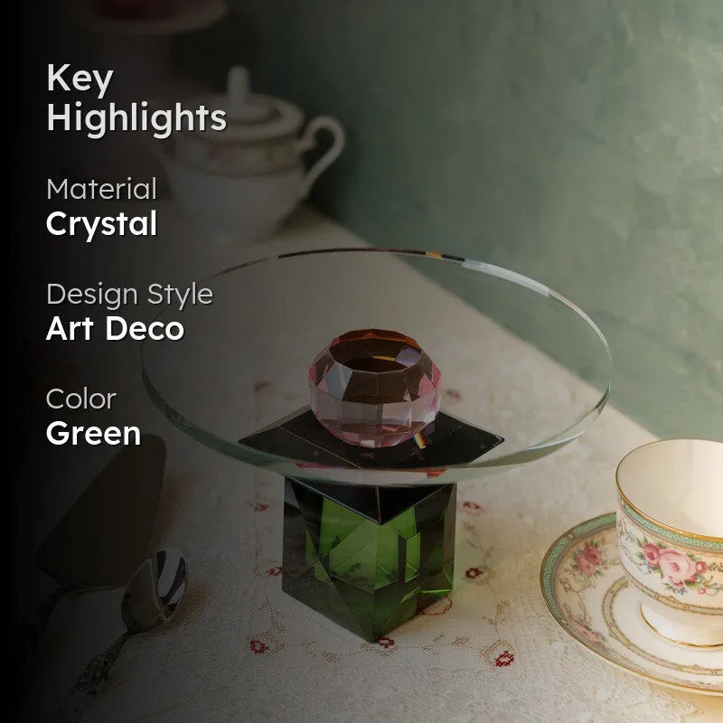 Classic Crystal Round Cake Stand - Green media 2