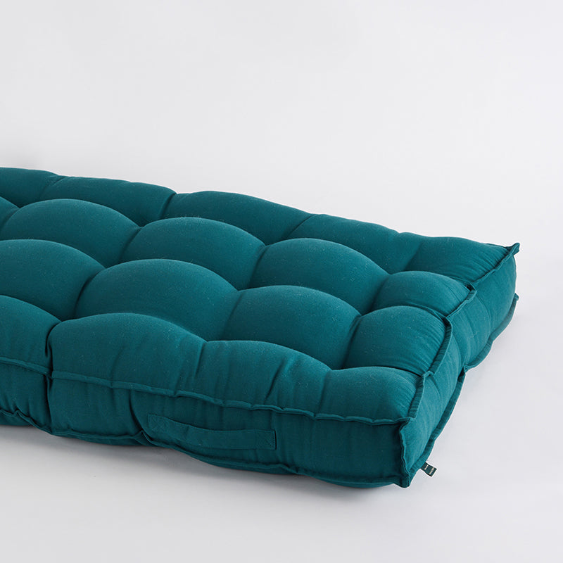 Plushport Solid Cotton Floor Cushion - Blue media 3