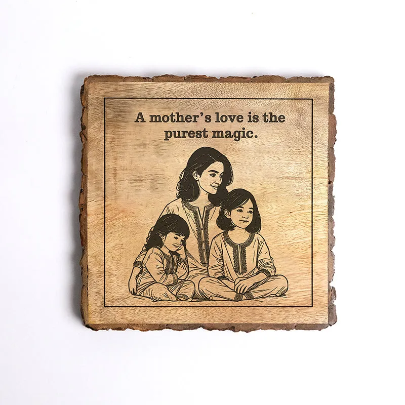 Mother's Love Is Magic Wood Showpiece - Square media 5
