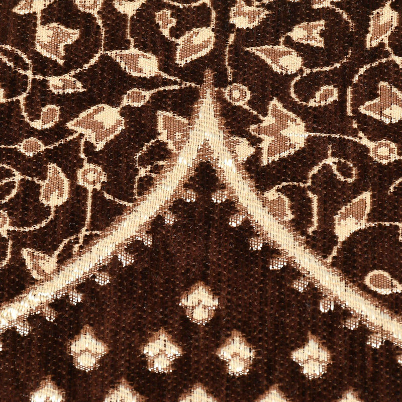 Petite Leaves Chenille Sofa Cover - Coffee Brown media 8