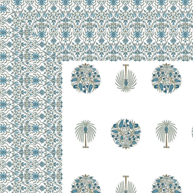 Royal Weave Cotton Bedsheet (Blue,White) - 120 TC media 5