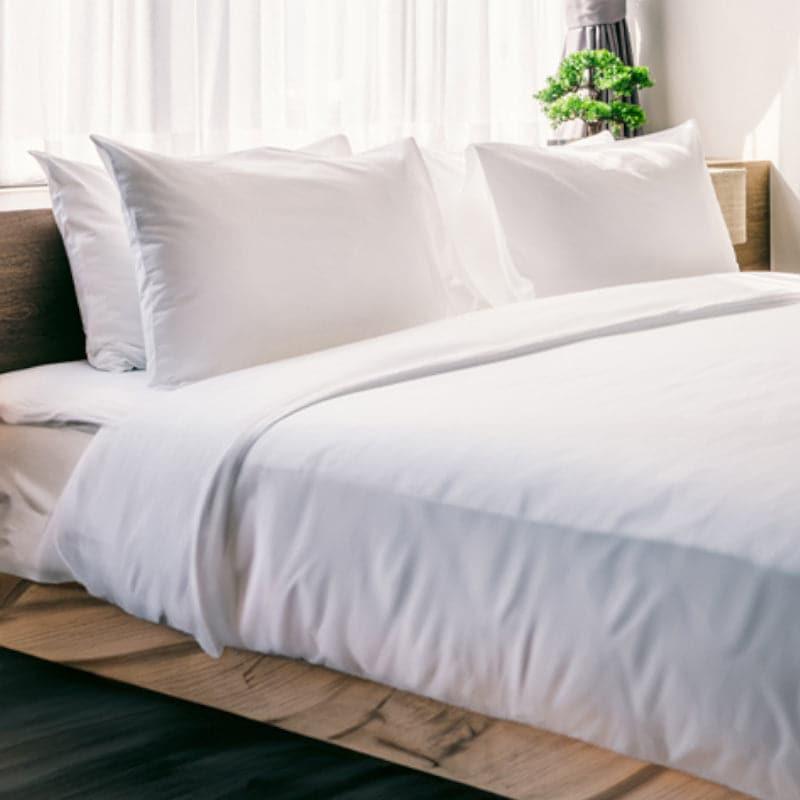 Zuma Solid Cotton Bedsheet (White) - 1000 TC media 5