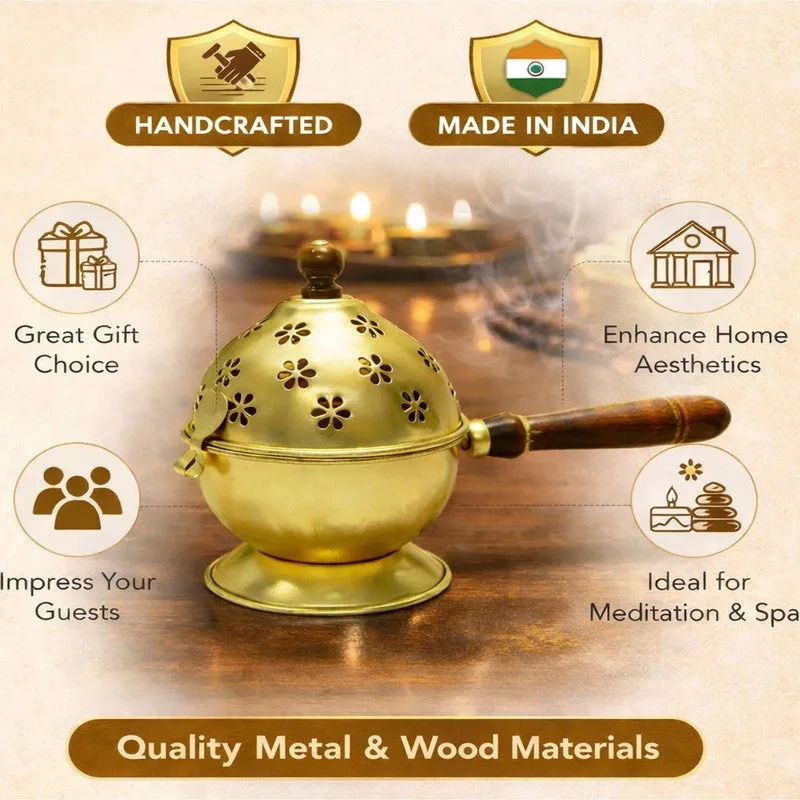 Dhoop Shanti Incense Holder - Gold media 4