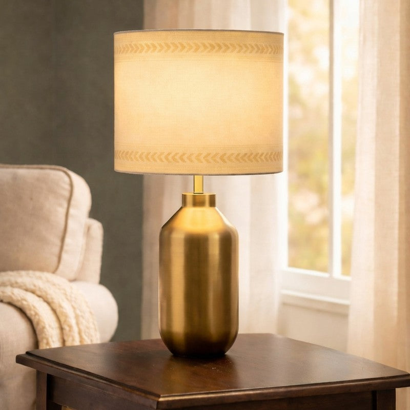 Solace Elite Cotton Table Lamp - Beige media 3
