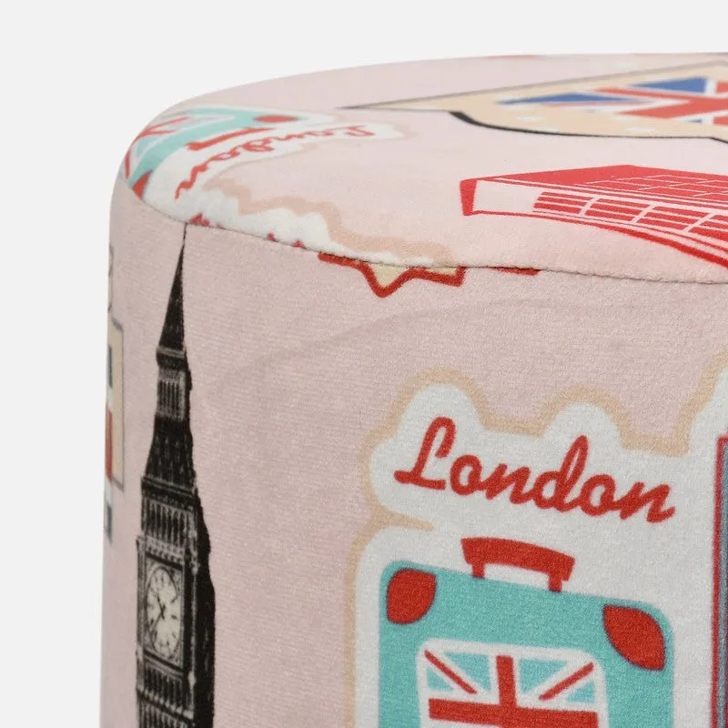 Cityscape Abstract Velvet Ottoman - Multicolor media 4