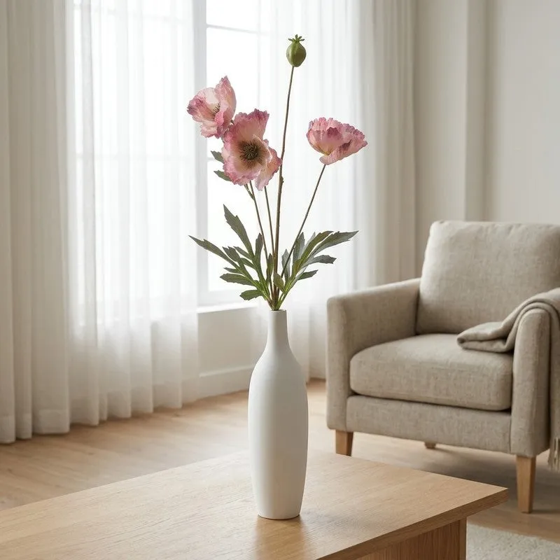 Poppy Artificial Flower Stem - Pink media 1