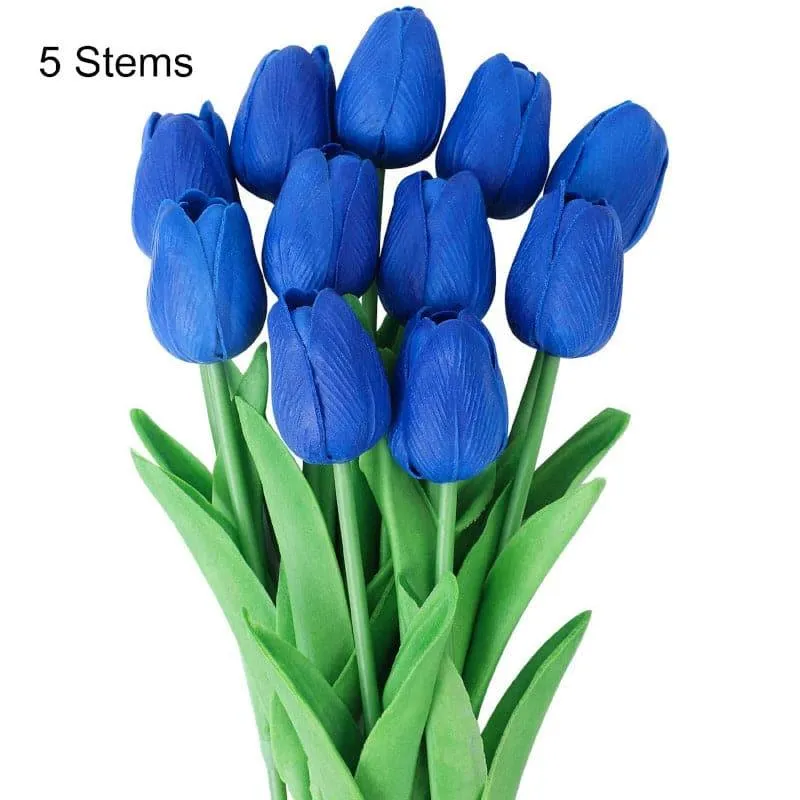 Faux Acropolis Tulip Bunch (Blue) - Set Of Five media 3