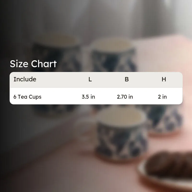 Indiblue Stoneware Tea Cup (180 mL Each) - Set Of Six media 9