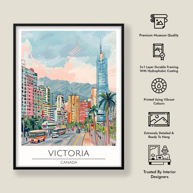 Vintage Victoria Framed Canvas Wall Painting media 8
