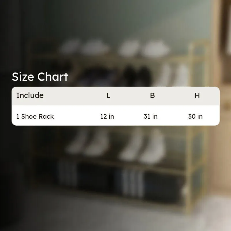 Wide Metal Shoe Rack - Gold media 9