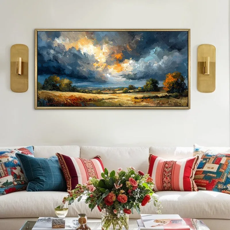 Meadowland Canvas Wall Painting With Frame media 1