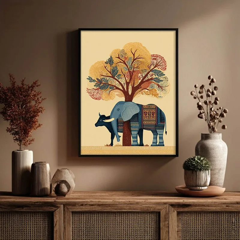 Gajraj Canvas Wall Painting With Black Frame media 3