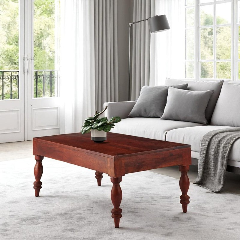 Zynex Sheesham Wooden Center Table - Deep Brown media 3