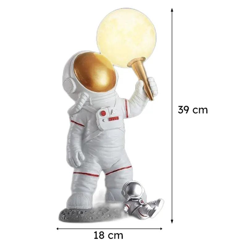 Luna Space LED Resin Table Lamp - White,Gold media 6