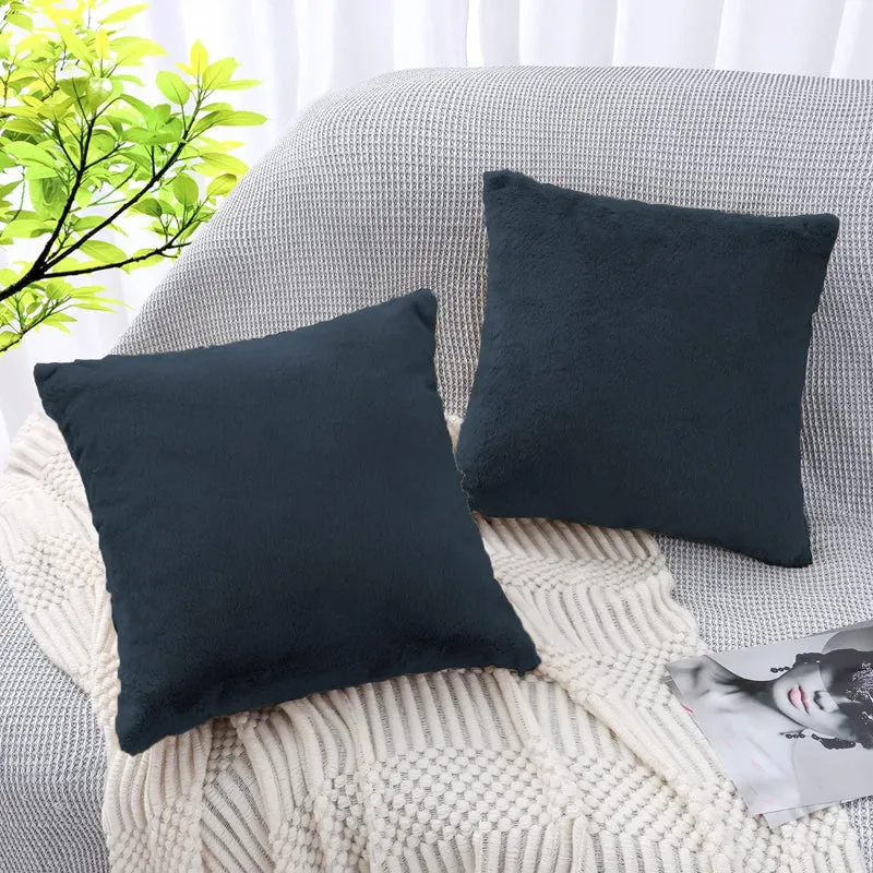 Fur Dual Cushion Cover Set (Charcoal) - Set Of Two media 3
