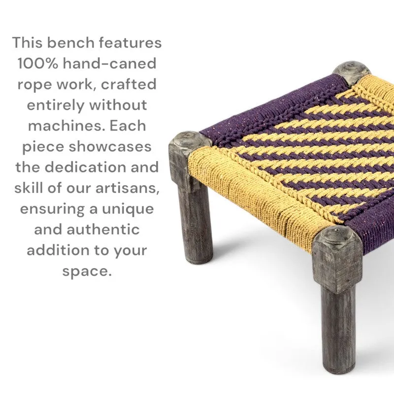 Havro Sheesham Wooden Bench - Yellow,Brown media 7