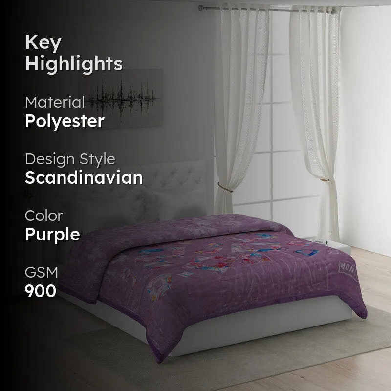 Monte Carlo Mystic Meadow Blanket (Purple) - 900 GSM media 2