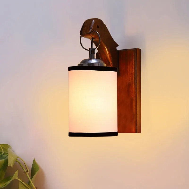 Estrella Edge Wooden Wall Lamp - White media 1