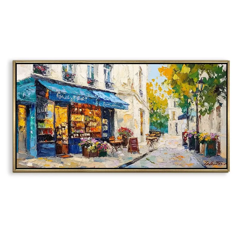 Indigo Alleys Canvas Wall Painting With Frame media 3