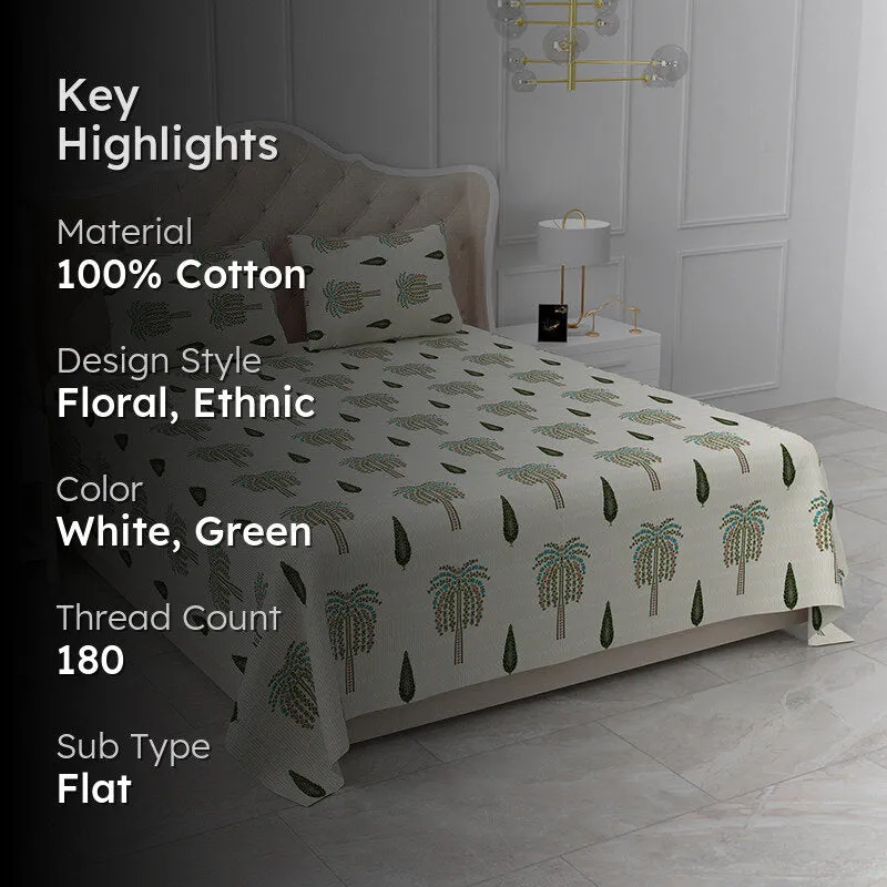 Palm Dreams Ethnic Cotton Bedsheet - 180 TC media 2