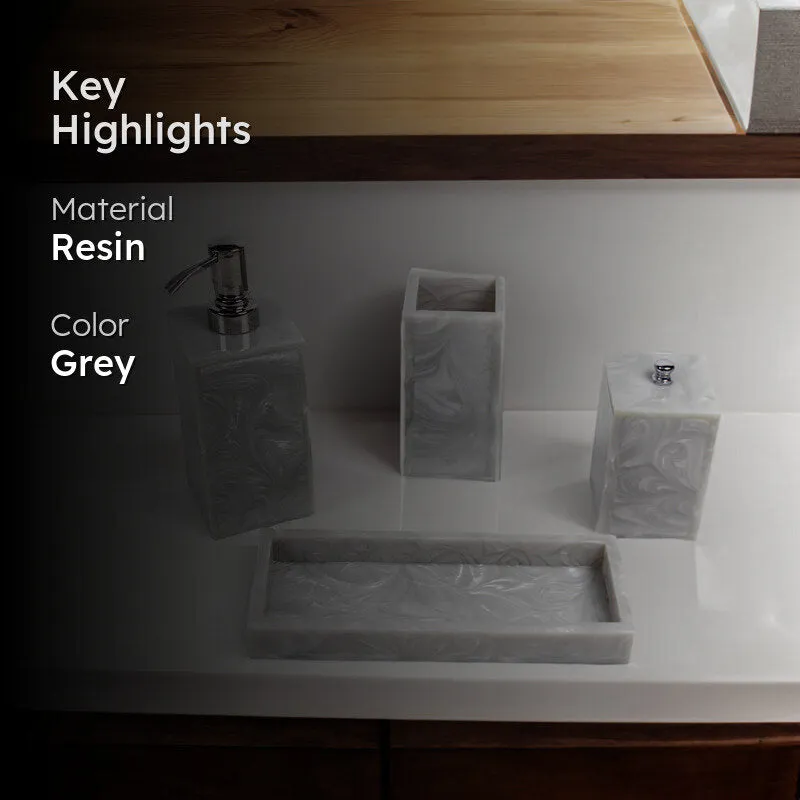 Svela Resin Bathroom Set (Grey) - Four Piece Set media 2
