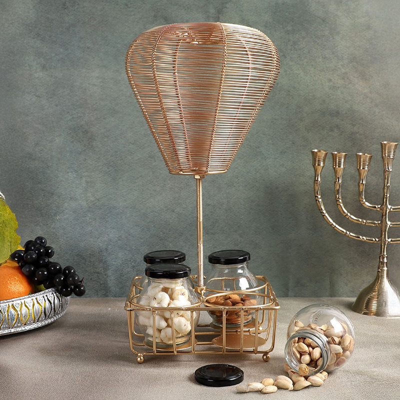 Colette Iron Rack With Jar - Five Piece Set