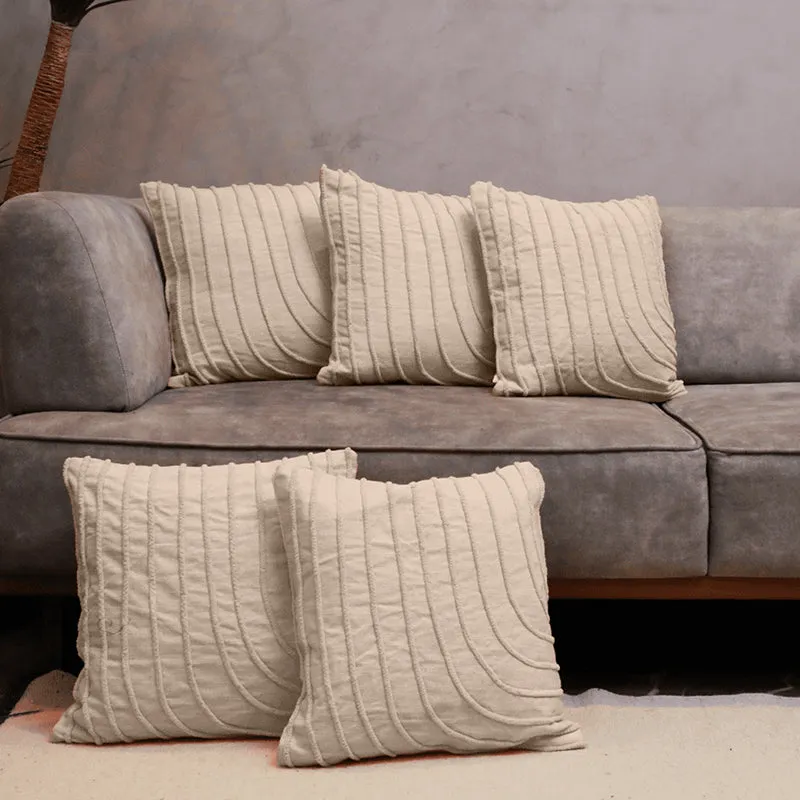 Peaks & Valleys Tufted Cushion Cover (Pale Pink) - Set Of Five media 1