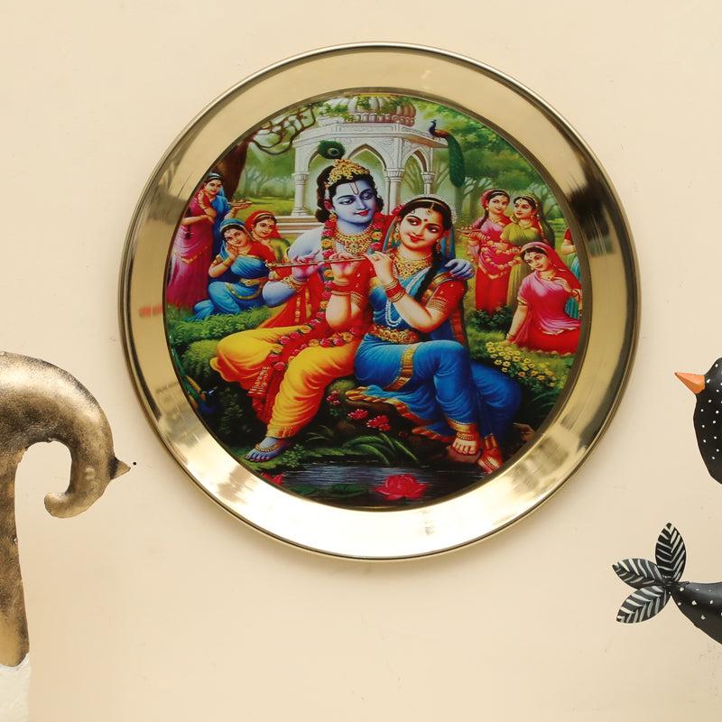 Suvarna Radha Krishna Metal Wall Plate