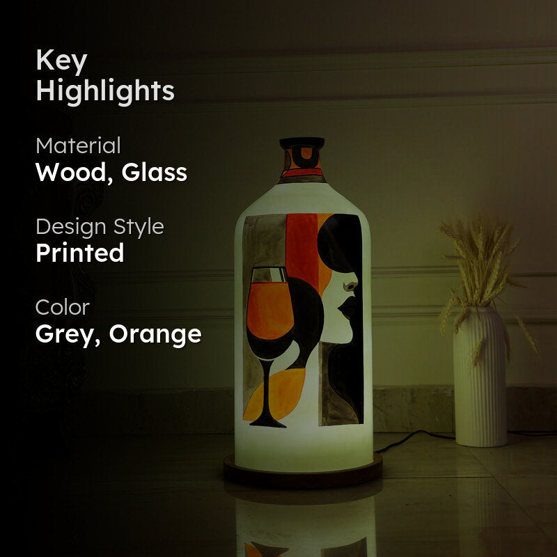 Drink'o Clock Hand Painted Glass Floor Lamp media 2
