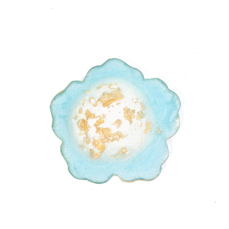 Celeste Crystal Coaster With Stand (Blue,White) - Seven Piece Set media 7