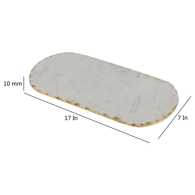 Oblixia Marble Serving Platter - White media 6