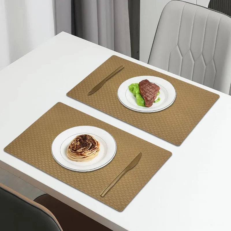 Aureon Brown Rectangle PVC Table Mats - Set Of Two media 1