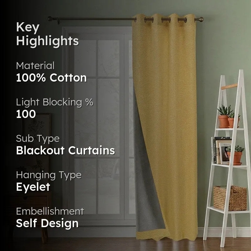 Form Ease Cotton Blackout Curtains - Yellow media 2
