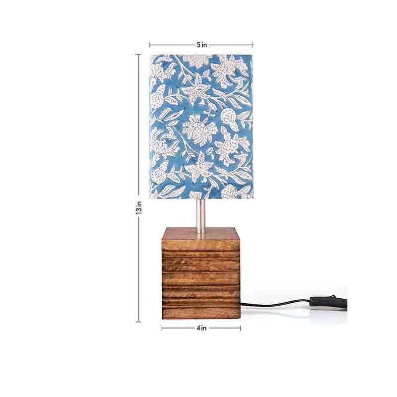 Lazing Leaves Wooden Table Lamp - Blue,White media 5