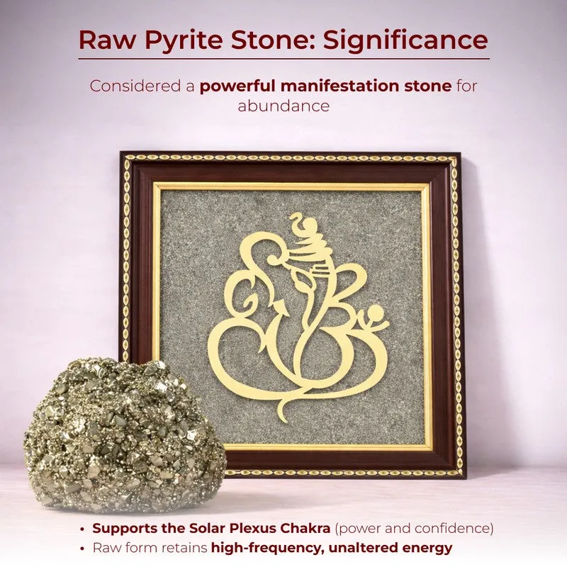 Divine Lord Ganesh Pyrite & Wood Wall Art media 6