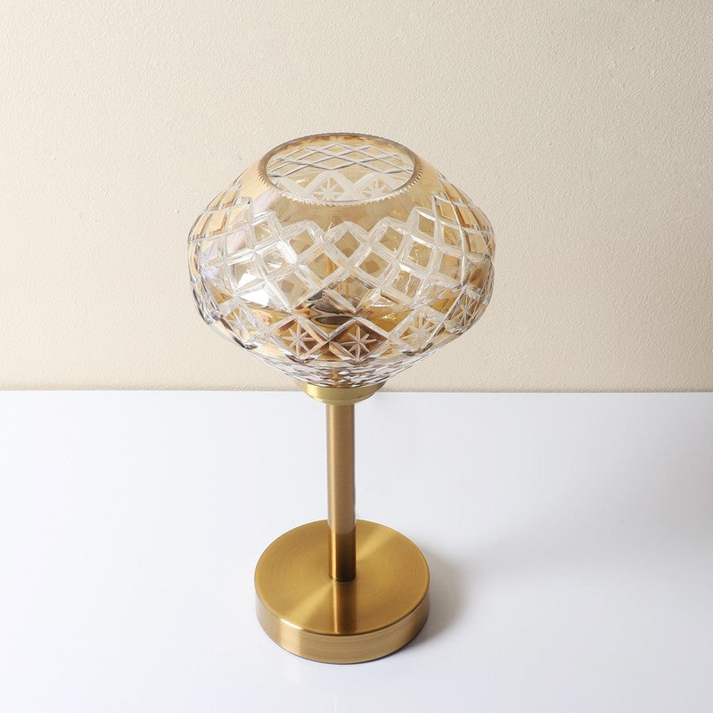 Loriella Elegant Mild Steel Table Lamp - Gold,Transparent media 5